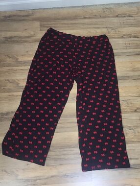 SOMA Brown Red Bow Cool Nights Pajama Lounge Pants With Pockets